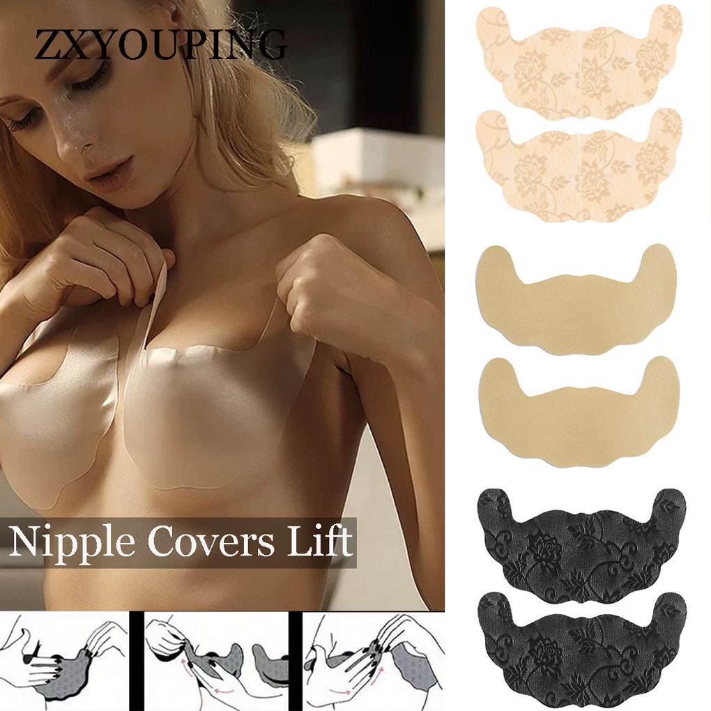 Push Up Bra Silicone - 5 쌍 레이스 젖꼭지 커버 접착