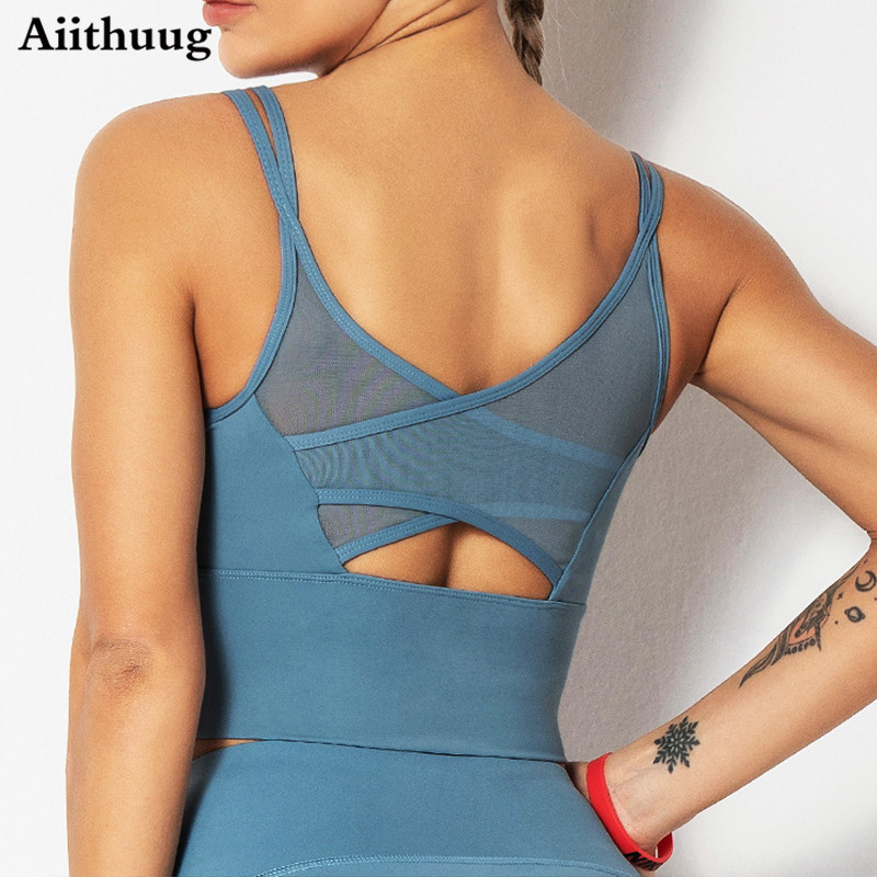 Sports Bra Racerback - Aiithuug 요가 브래지어 피트니스 셔츠 러닝
