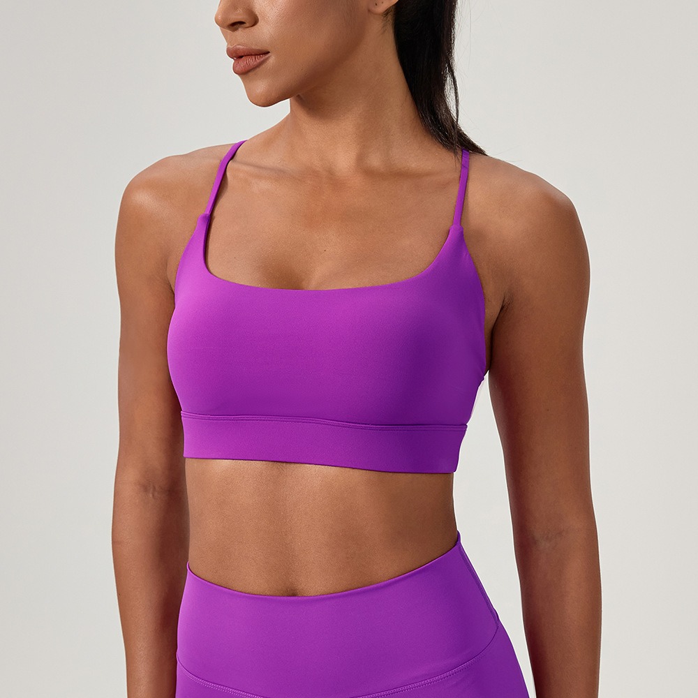 Sports Bra Racerback - 여성의 섹시한 요가 브래지어 크로스 스트랩