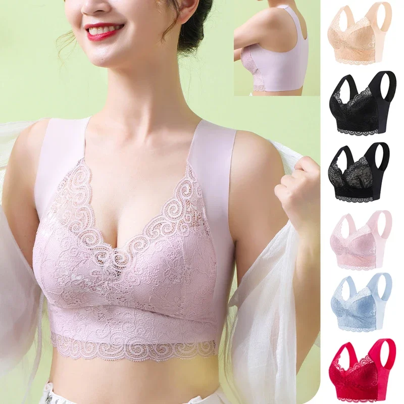 Sleep Bra Bralette - 1pcs 얼음 실크 원활한 레이스 브래지어