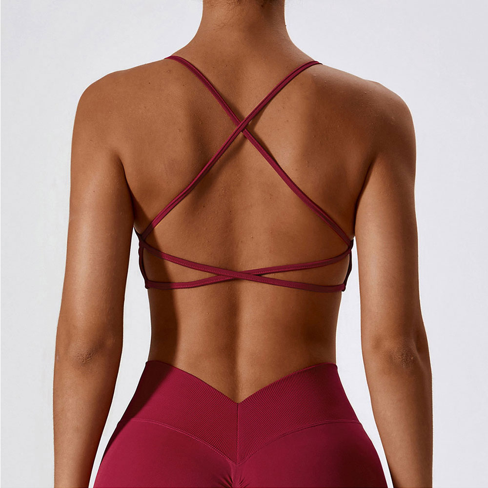 Sports Bra Racerback - 여성 크로스 스트랩 스포츠 브래지어 여성