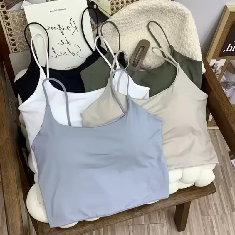 여성 원활한 얼음 실크 패딩 캐미솔 브라 탑 여름 요가 - T Shirt Bra Seamless 리뷰 및 가격