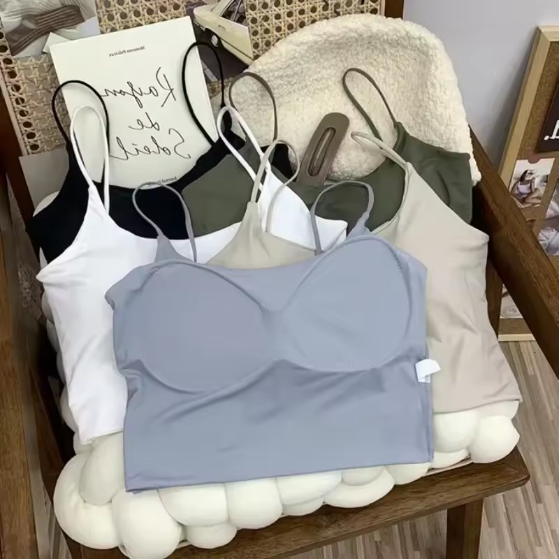 여성 원활한 얼음 실크 패딩 캐미솔 브라 탑 여름 요가 - T Shirt Bra Seamless 리뷰 및 가격