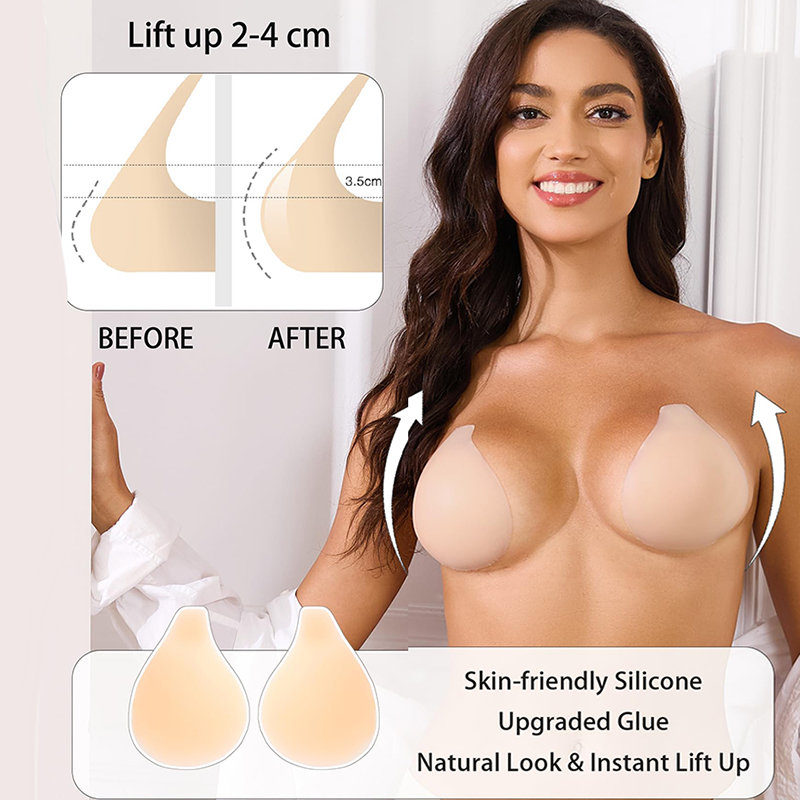 1/2 쌍 여성 스티커 브래지어 재사용 가능한 젖꼭지  - Strapless Bra Adhesive 리뷰 및 가격