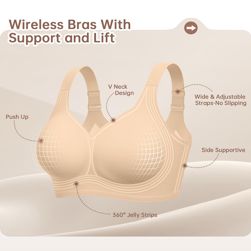 플러스 사이즈 푸쉬업 젤리 브라 심리스 노와이어 브라  - T Shirt Bra Seamless 리뷰 및 가격