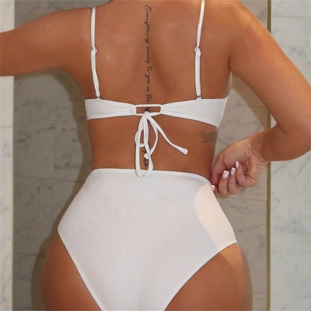 화이트 슬링 비키니 브래지어 백 레이스 업 수영복은 U - Underwire Bra Padded 리뷰 및 가격
