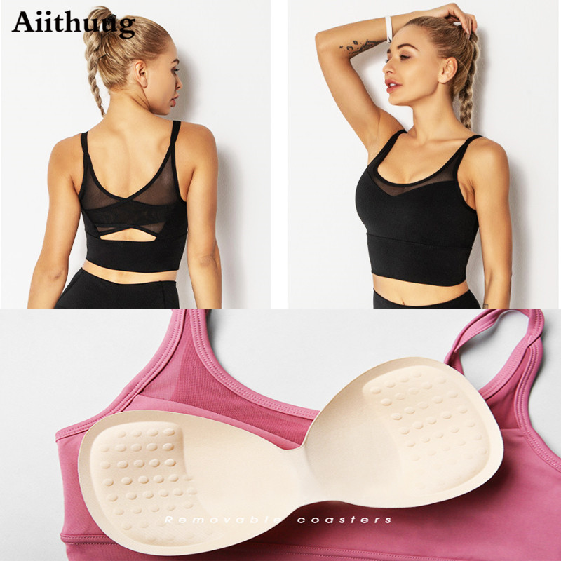 Aiithuug 요가 브래지어 피트니스 셔츠 러닝 탑  - Sports Bra Racerback 리뷰 및 가격