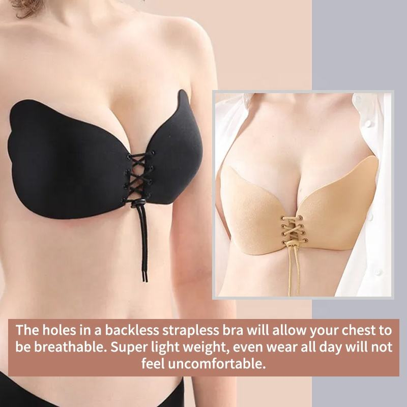 날개 모양의 드로스트링 누드 백리스 스트랩리스 자가 접 - Strapless Bra Adhesive 리뷰 및 가격