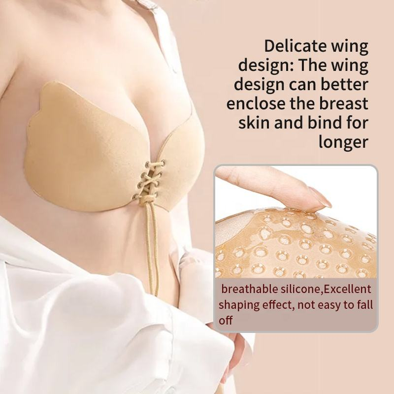 날개 모양의 드로스트링 누드 백리스 스트랩리스 자가 접 - Strapless Bra Adhesive 리뷰 및 가격