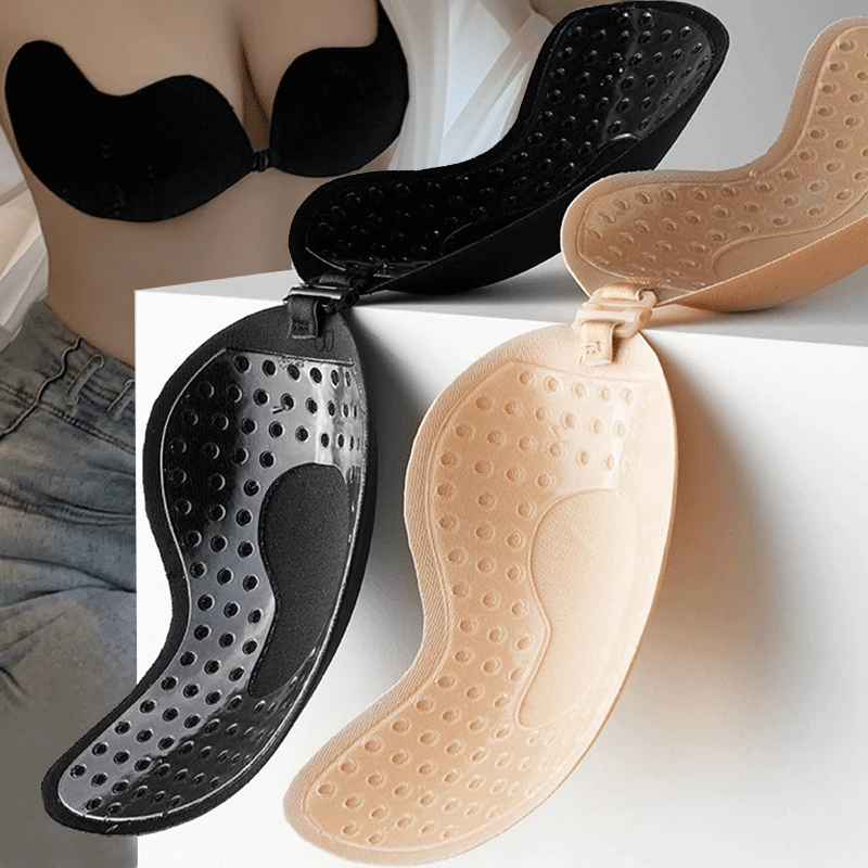 재사용 가능한 접착식 니플 커버 A-D컵, 실리콘 패드 - Push Up Bra Silicone 리뷰 및 가격